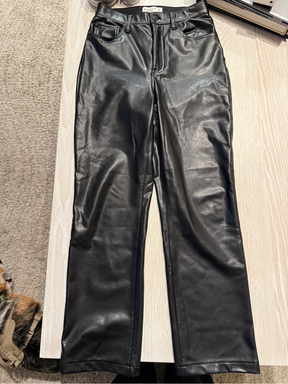 Abercrombie & Fitch Black Faux Leather Pants